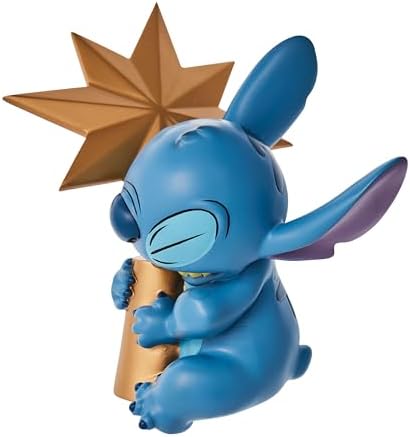 Department 56 Disney Lilo and Stitch Eating Star Christmas Sculpted Tree Topper, 8.5 Inch, Multicolor