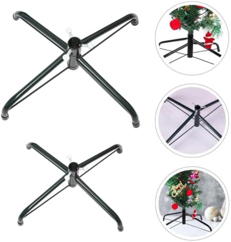2pcs Sturdy Xmas Tree Stand Metal Quadripod Support for Christmas Tree