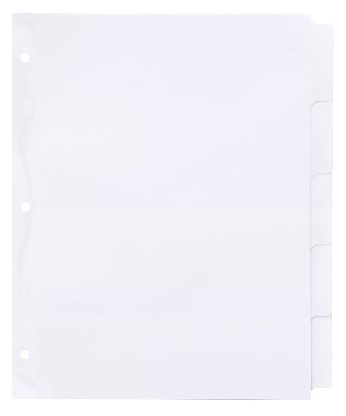 Office Essentials Big Tab Write-On Dividers, 8-1/2 x 11, 5-Tab, White, 12 Pack (24846)