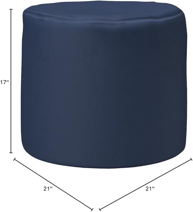 Jaxx Spring Indoor/Outdoor Bean Bag Pouf Ottoman, Navy