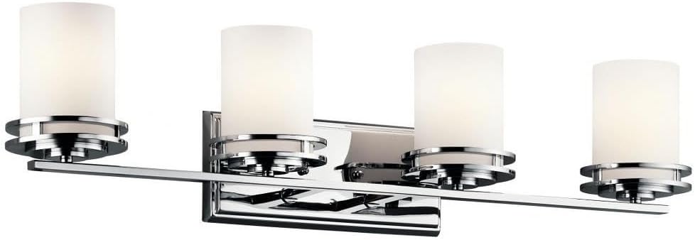 Kichler Hendrik 33.75" 4 Light Vanity Light with Satin Etched Cased Opal Chrome