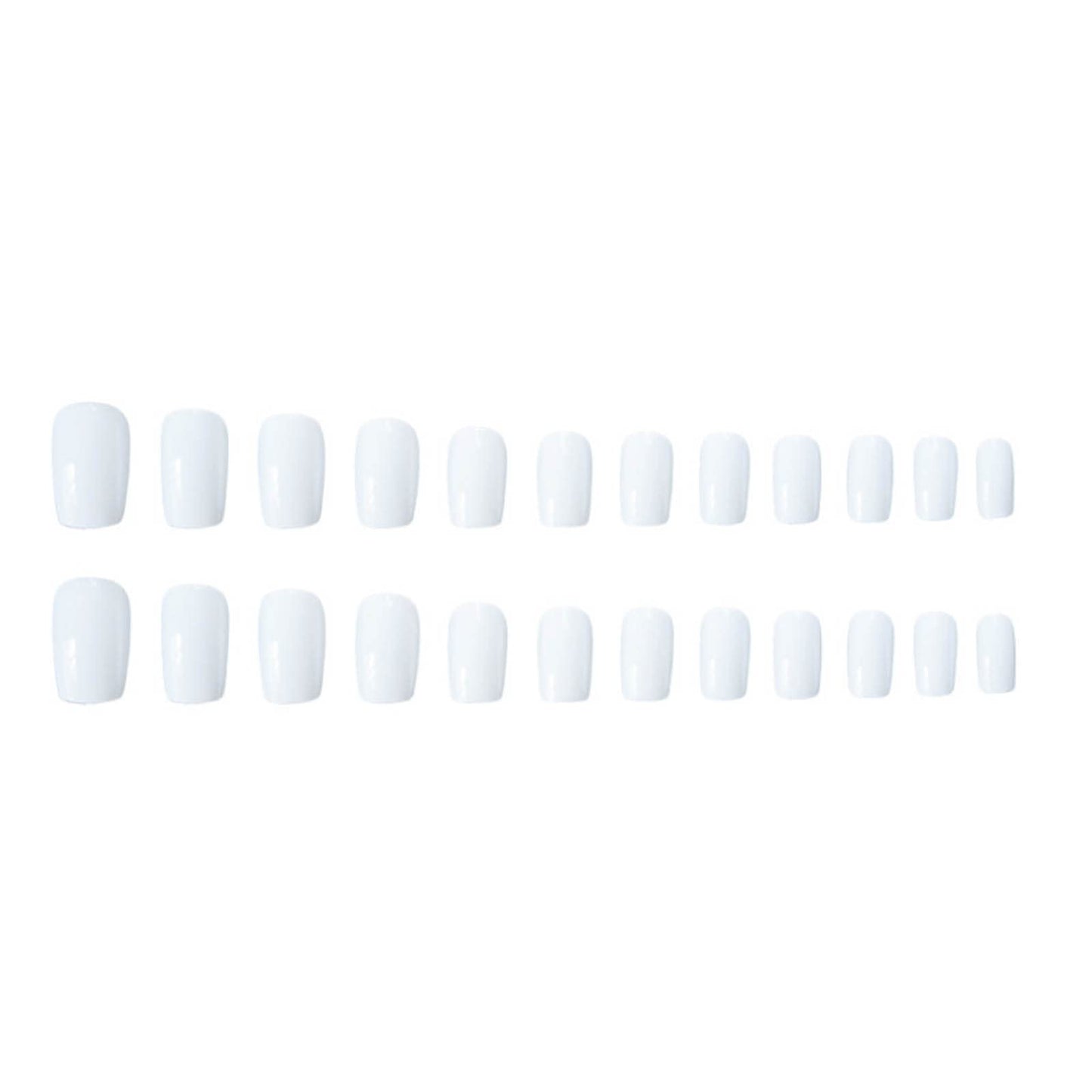 DANMANR Square Press on Nails Short Fake Nails French Acrylic Full Cover False Nails for Women and Girls 24PCS (White square)