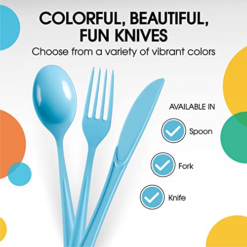 Party Solids Light Blue Plastic Forks 200 Pcs Light Blue Forks Disposable Utensils Heavy Duty Plastic Cutlery Set Disposable Cutlery Sets Flatware Sets Silverware Set Party Supplies & Party Tableware - color: Light Blue