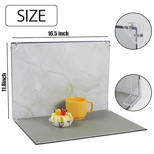 Photo Backdrop Boards, 8 Pcs 16 Patterns Table Top Food Background Kit, Product Photography Backdrops, Suitable for Food, Jewelry, Cosmetics and Other Small Items. (Small Size 16.5x11.8in)