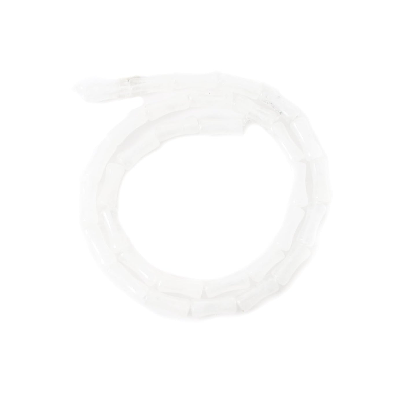 5x12mm Natural White Jade Stone Bamboo Shape Gem Healing Energy Loose Spacer Beads for DIY Necklace Bracelet Earring