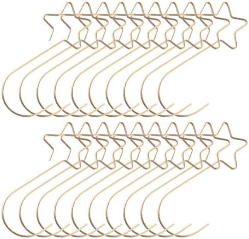 ibasenice 100pcs Star Christmas Ornament Hanger Hooks, Stainless Steel