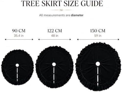 Christmas Tree Skirt,Velvet Tree Skirt with Ruffled Edge, Classic Large Velvet Fur Plush Tree Skirt for Merry Christmas(Nevy,60Inch)