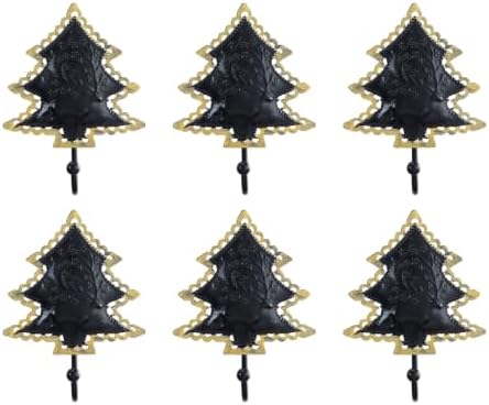 Antique Metal Christmas Tree Ornament Hooks Set of 6, F