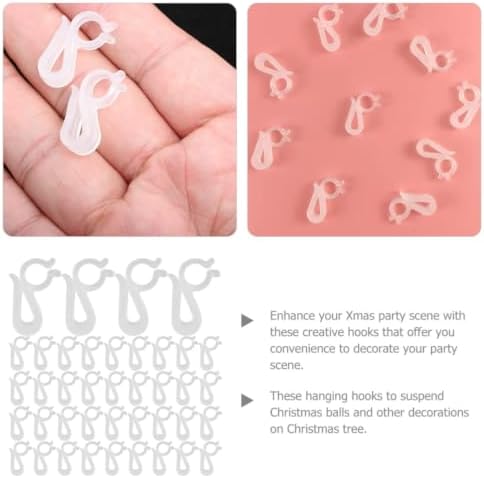 OUNONA 120pcs S-Shaped Outdoor Light Clips for String Lights and Christmas Tree Ornaments, Plastic Heavy Duty Hooks Prevent Falling, for Organizing Decorations in Bathroom or Kitchen