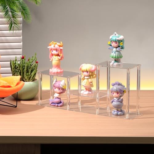 Clear Action Figures Display Risers Stand Shelf, Acrylic Perfumes Stands 3 Tier Display for Collectibles Pop Figurine,Cupcake Stand Perfume Organizer - color: 3 Tier/Model 1
