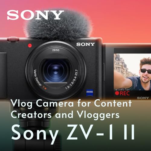 Sony ZV-1 II Vlog Camera for Content Creators and Vloggers (White) with ACCVC1 Accessory Kit