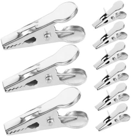 Cabilock 100pcs Christmas Decoration Clip Alligator Clip Hooks Small Metal Clips for Crafts Wreath Hangers Wreath Hanging Clips Decorating Clips Alligator Clips for Ornaments Iron Silver