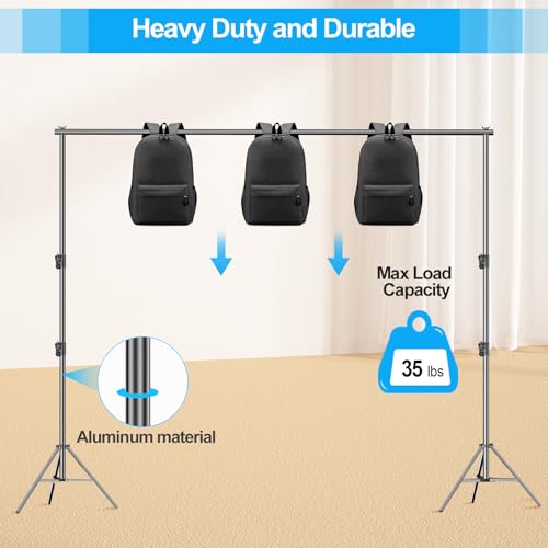 EMART Heavy Duty Backdrop Stand, 10 x 10ft Adjustable Photo Background Support System Kit with Carry Bag for Photography - size: 10x10ft