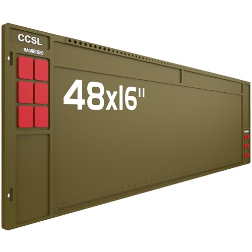 Gun Cleaning Mat 48"x16", Extra Large Magnectic Gun Mat for All Guns Anti-Slip Rubberized Workbench Mat for Pistol and Rifle - color: Brown
