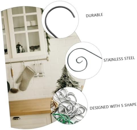 Amosfun 100pcs Metal Christmas Hooks Hangers for Tree Decorations Kitchen Home Use Space-Saving Design for Ornaments Stockings and Accessories