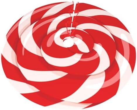 Red and White Lollipop Sweet Candy Sugar Candy Canes Swirl 36 Inch Christmas Tree Skirt Round Winter Snow Suitable for Christmas Xmas Halloween Holiday Party Decor Decoration Occasion
