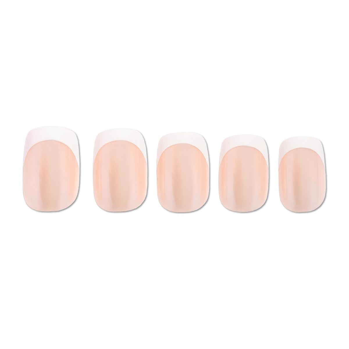 PaintLab Press On Nails - Iconic Frenchie Short Square French Tip Fake Nails, 30 Nails in 15 Sizes with Glue, Reusable Salon Quality Press On Nails