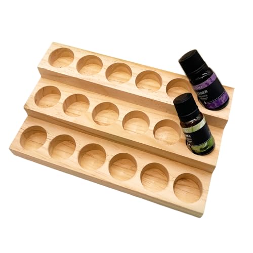3 Tier Wooden Essential Oil Organizer Essential Oils Racks Display Stand Tabletop Storage Rack for 5-20ml Bottles Organizers and Storage Shelf Box Display for Essential Oils - style: 3 Layers