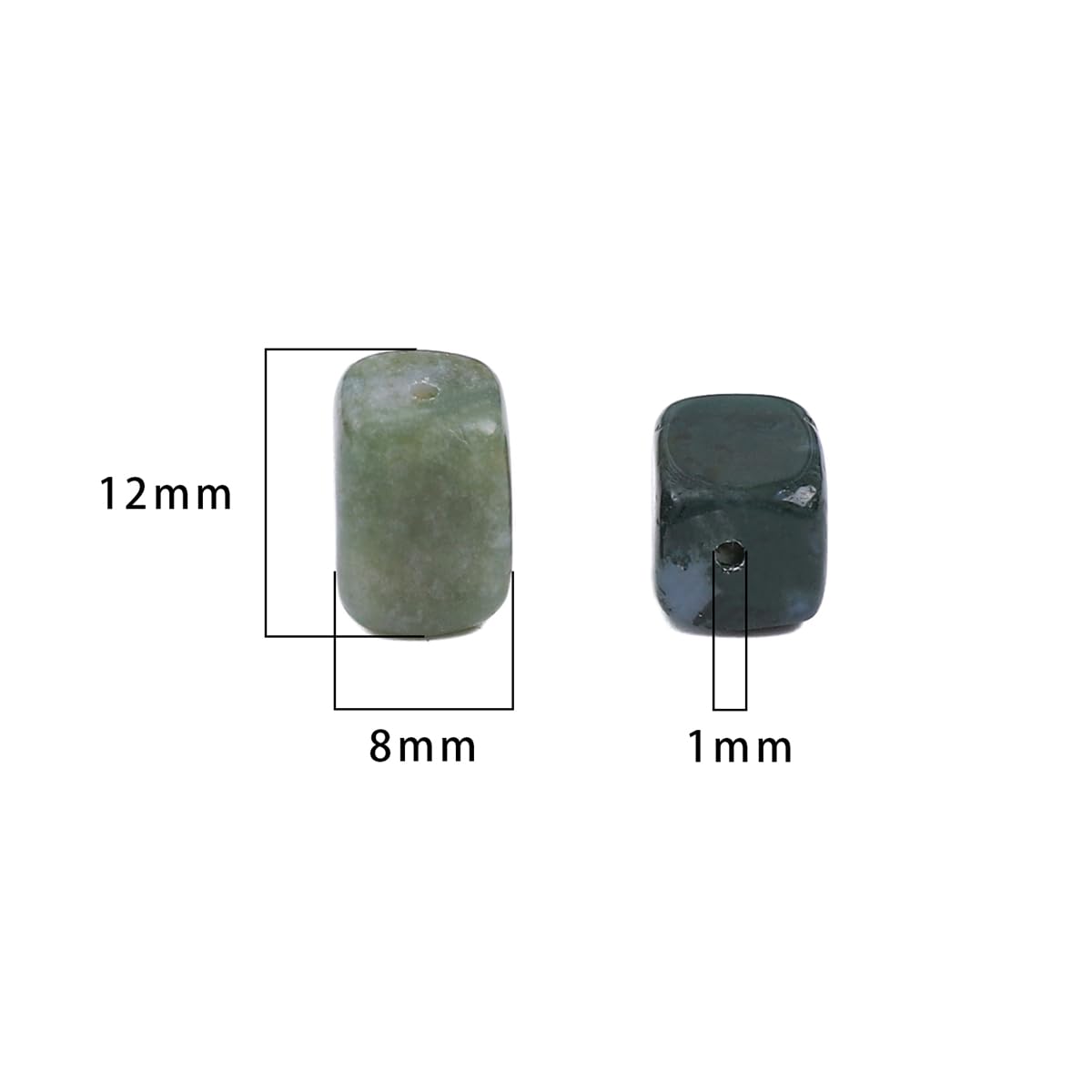 BEADIA Natural Indian Agate Cuboid Stone Loose Semi Gemstone Beads for Jewelry Making 8mmx12mm 38cm/Strand
