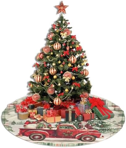 36 Inch Christmas Tree Skirt, Farmhouse Merry Xmas Holiday Home Decor
