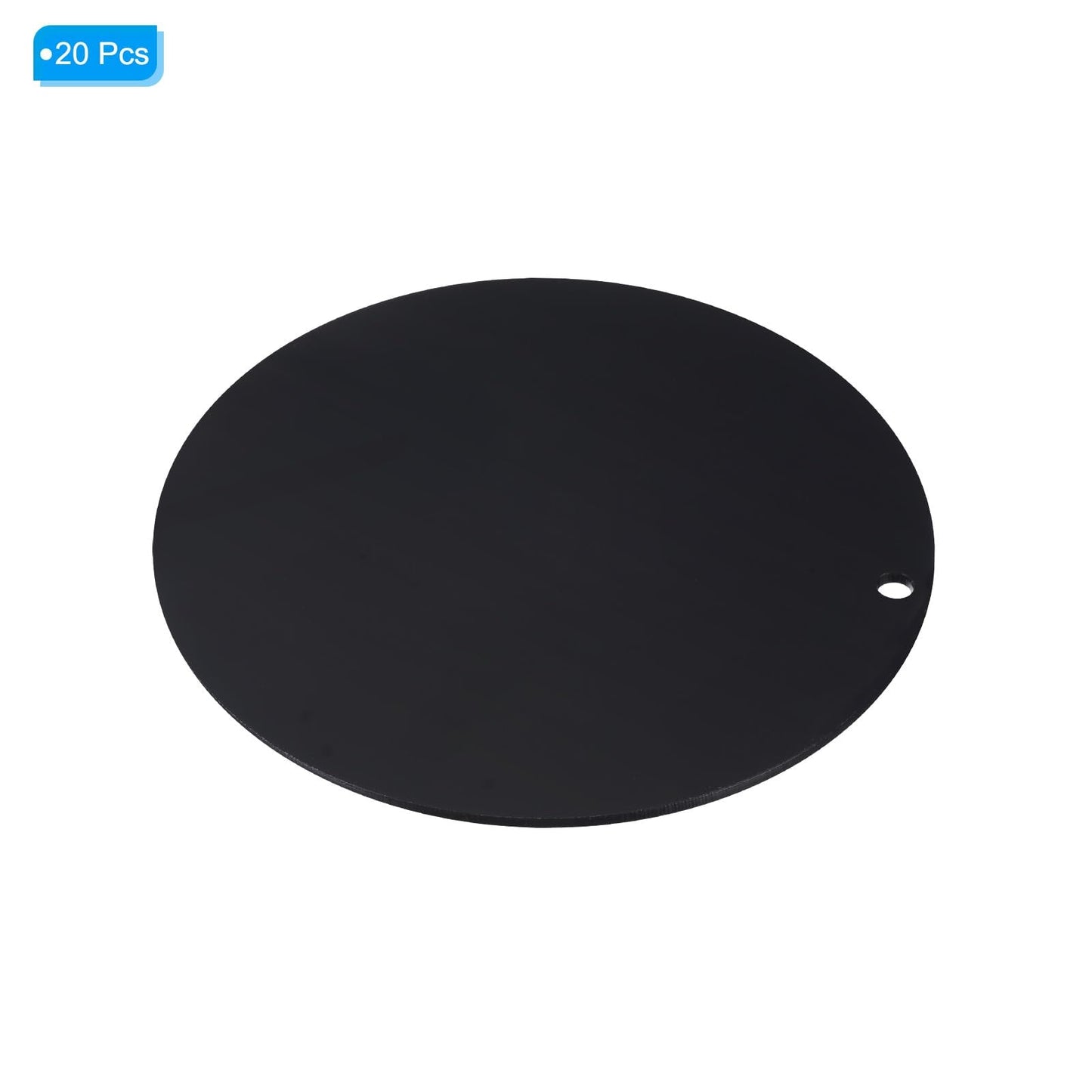 PATIKIL Acrylic Circle Blanks 4 Inch, 20 Pack Round Clear Disc Ornaments with Hole for DIY Keychain Project Crafting, Black