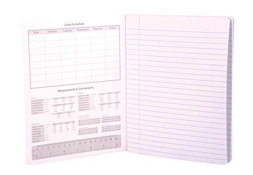 Mintra Office Composition Books - Sturdy Flexible Cover (4 Pack, Assorted Marble Comp - Wide Ruled)
