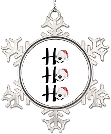 Ho Ho Ho Football Christmas Hat Snowflake Ornaments Football Christmas Hat Ornaments for Christmas Trees Personalized Christmas Ornaments 2022 Metal Souvenir Gifts for Anniversary Holiday Pendants