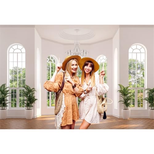 Renaiss Fabric Windows Scenery Backdrop Interior Room Balcony Sunshine Living Room Photography Background Office Zoom Meeting Video Conference Backdrop Photo Studio Props 6x4ft - color: XH004, size: 6Wx4H FT