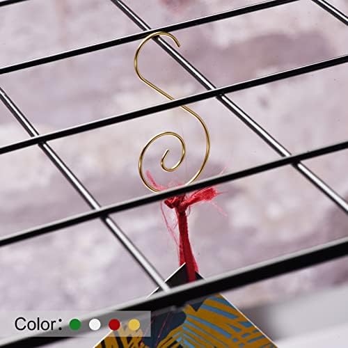 PATIKIL 20Pack Christmas Ornaments Hooks S Shape Hooks Wire Metal Red