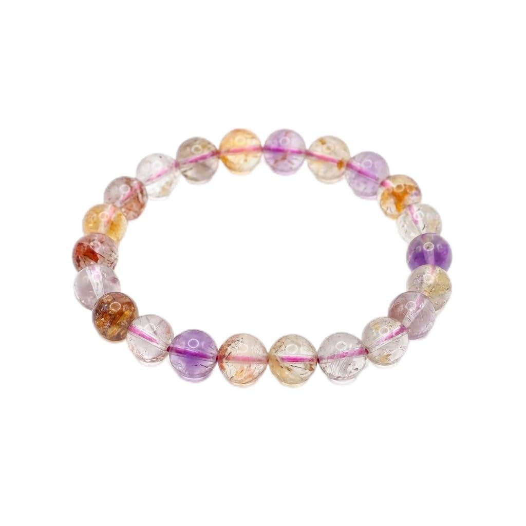 The Vida Handmade AAA+ Quality Crystal Stretch Elastic Bracelet - Nature Gemstone - Jewelry Gift - Holiday Gift - For Women & Men (Super 7)
