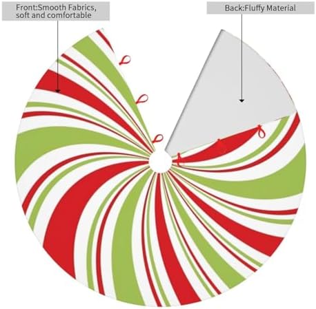 30 Inch Christmas Tree Skirt ?€? Peppermint Candy Stripe Tree Mat, Large Red White Green Holiday Decoration, Rustic Farmhouse Xmas Tree Skirt for Christmas Ornaments, Gifts & Party Decor
