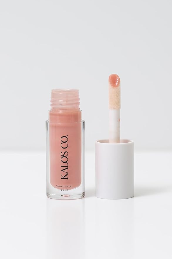 Tinted Lip Oil with Tallow & Lanolin – Hydrating Balm-Gloss Hybrid with Cherry Seed Oil & Castor Oil – Natural Mineral Pigments, Nourishing Moisture, Non-Sticky Shine (5 Shades) (Blossom)