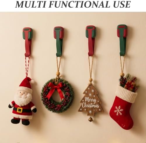 ERINGOGO Christmas Hanger Hanging Hooks Ornament Plastic Wreath 4pcs