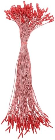 800 Pcs Christmas Ornament String, 7.87" Ornament Hanger Hooks w/Snap,Easy and Fast Locking Fastener Hanging Decoration Ropes for Christmas Tree Holiday Party(Red)