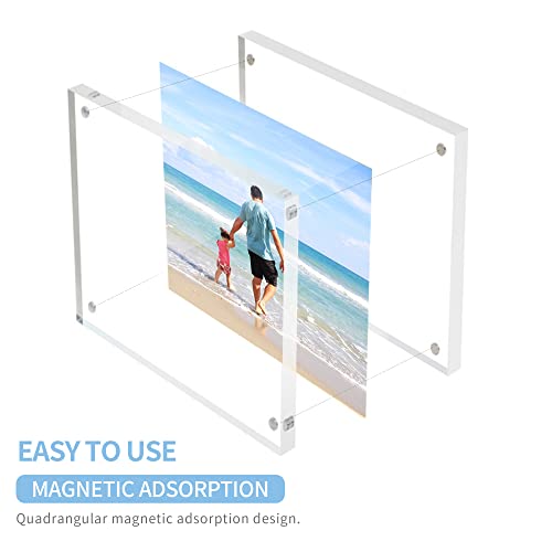 Sezanrpt Clear Booth Photo Frame 5x5, Perspex Square Picture Frame, Acrylic Photo Frame for 5x5, 4x4, 3x3 Picture Display - size: 5'' X 5''