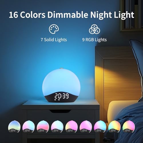 EASYERA Sunrise Alarm Clock Sound Machine, 26 Soothing Sounds