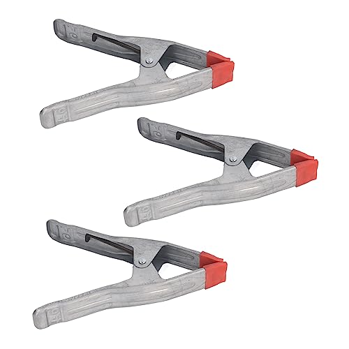 Heavy Duty 9 Inch Spring Clamps A Shape Metal Woodworking Clips for Tarpaulins Wooden Boards Photography Backgrounds Galvanized Iron Silver Red 3PCS Set