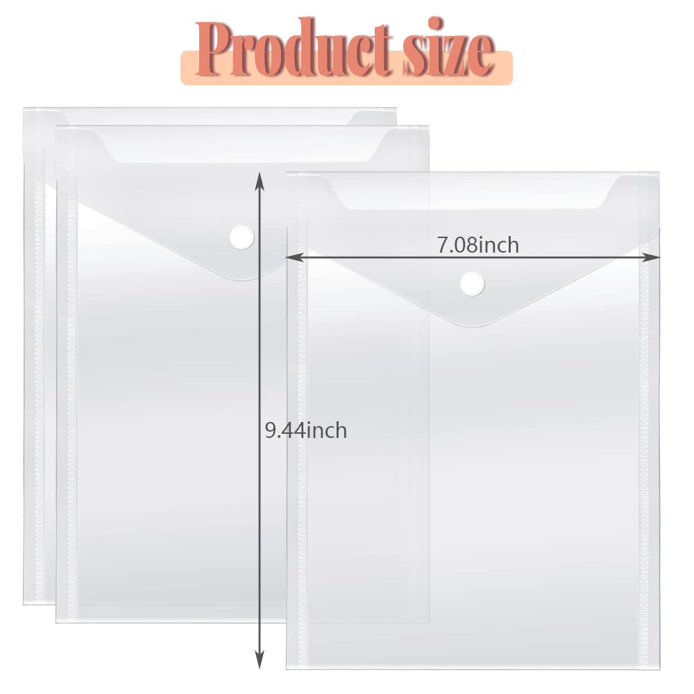 Vmiapxo 40 Pack Stamp and Die Storage Pockets, Reusable Small Plastic Envelopes Waterproof Sticker Organizer Receipt Holder Photo Storage Folders (7" x 9.4")