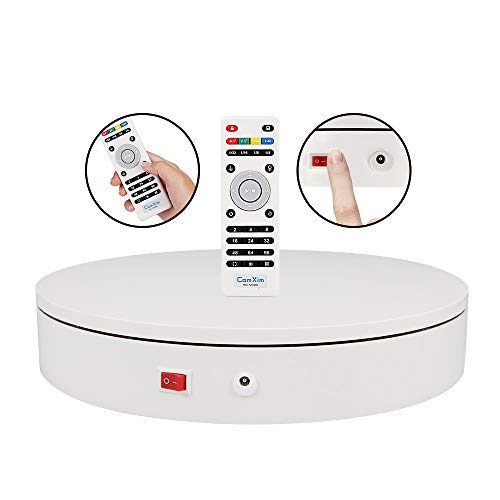 12.6In/32cm Rotating Platform, 350lbs Capacity Motorized Electric Turntable, Heavy Duty Motorized Rotating base, Large Motorized Rotating Display Stand,Photography Turntable with Remote - size: 12.6inch/White/300Lbs Load