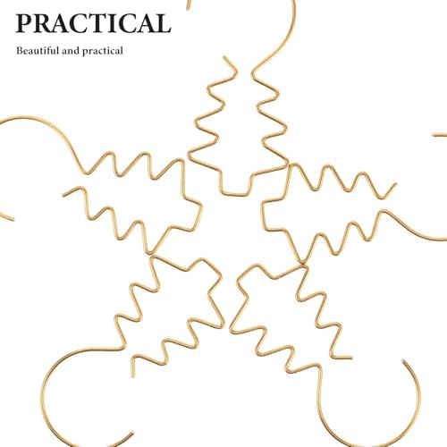 DECHOUS 100pcs Christmas Ornament Hooks: Mini Hanging Hooks - Gold Wire Bauble Hangers - Reusable Metal Tree Hangers for Holiday Christmas Tree Decorations
