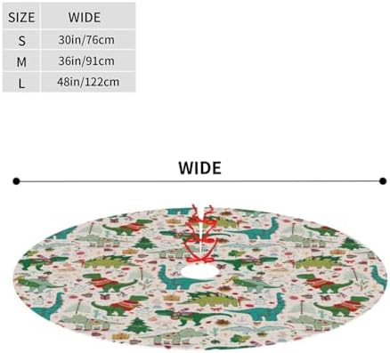 Cute Christmas Dinosaur Christmas Tree Skirt 48 Inches Animal Tree Skirt Xmas Tree Mat Holiday Party Supplies Christmas Tree Decorations