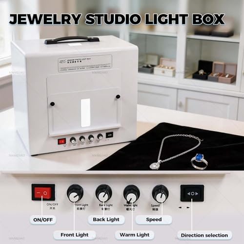 Photo Studio Light Box, Rotating Photography Tent Kit - 3000-5500k Dimmable Lighting | Supports Both Hanging +Flat-Lay Jewelry Shots Customizable Speed & Color Temperature(TB20) - size: TB20
