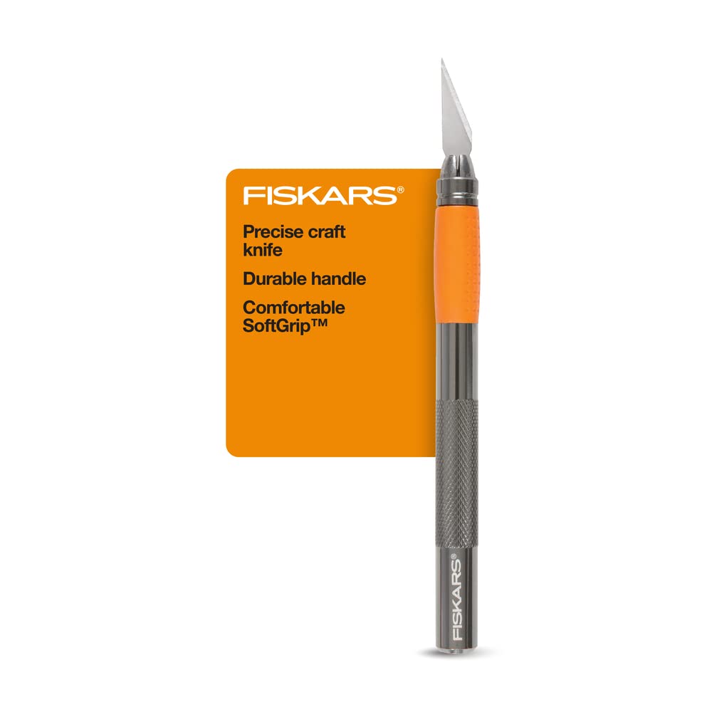 Gorilla Dual Temp Mini Hot Glue Gun Kit with 75 Hot Glue Sticks and Fiskars SoftGrip Detail Craft Knife - 8" Exacto Knife for Crafting