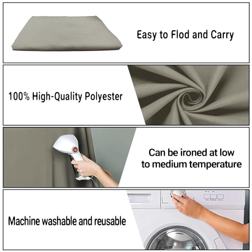 High Density Fabric 6x9FT Grey Backdrop Photo Background,Professional Photography Video Studio, Events, Streaming - color: Grey, size: 6X9ft