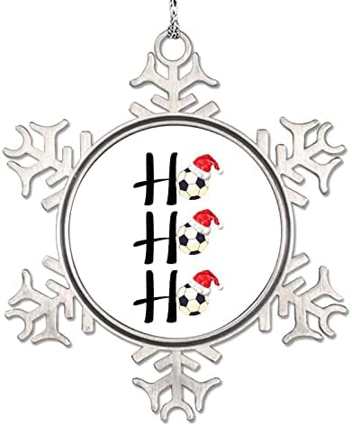 Football Christmas Hat Christmas Ornaments 2022 Snowflake Ornaments Ho Ho Ho Football Christmas Hat Christmas Decorations for Tree Novelty Metal Souvenir Gifts for Anniversary Holiday Pendants