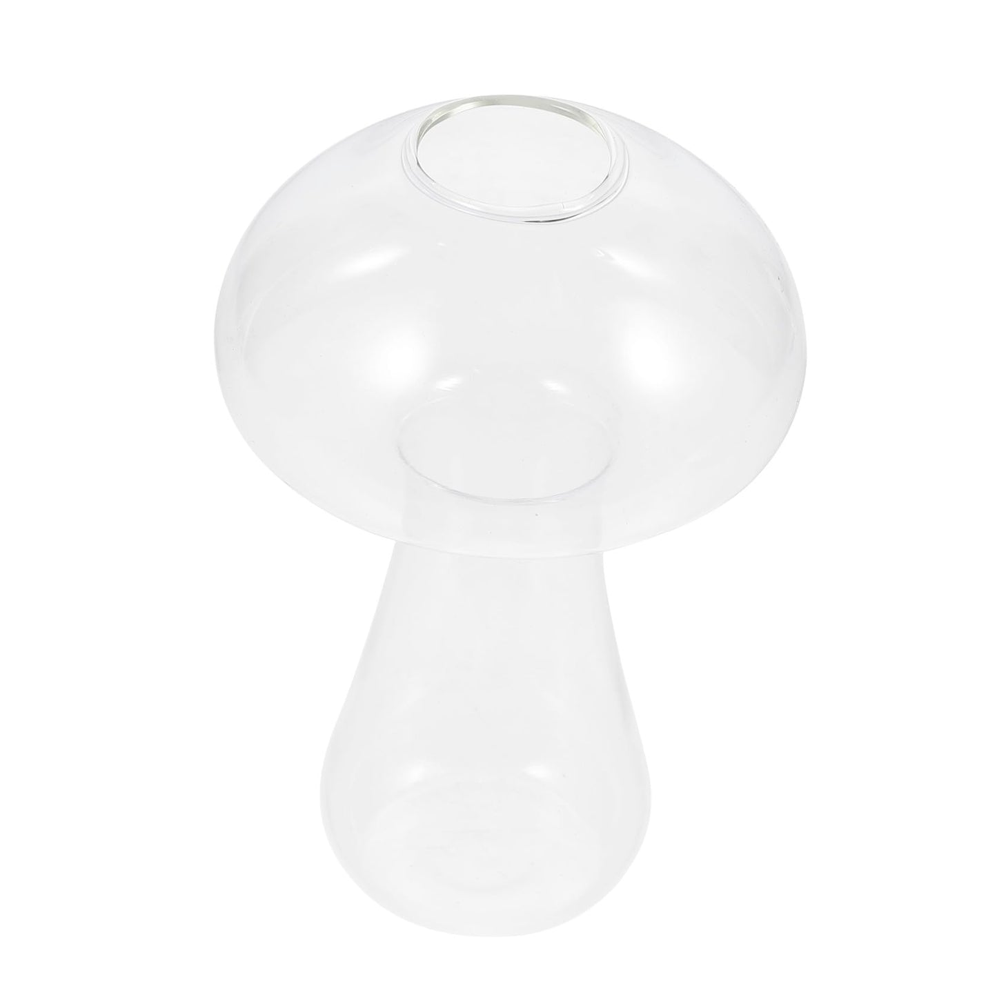 Wakauto Mushroom Shaped Glass Vase Small 12x8cm Decorative Floral Vase for Hydroponic Plants and Flower Arranging Home Décor Terrarium Planter