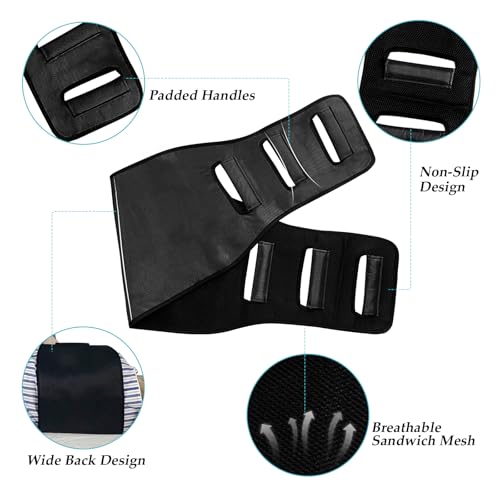 Transfer Belt Transfer Sling - Padded Gait Belt - Heavy Duty Patient Lift, Mobility Standing and Lifting Aid for Disabled, Elderly, Injured - Safely Move from Bed and Wheelchair(Black) - color: Black 2