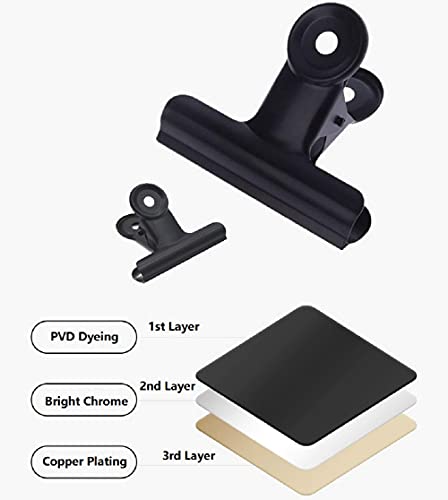 YUCHIYA 20 Pack Metal Clips with 20 Push-pins, Mini Binder Clips, Black (1.25 Inch) - color: Black, size: 1.2 inch