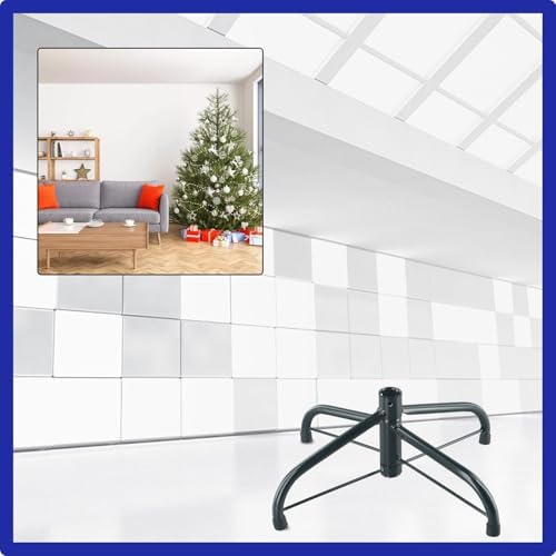 Foldable Metal Christmas Tree Stand Base For 4-6 Ft Trees, 13.2 Lb Capacity, 1.25 Inch Max Pole Diameter, Includes 3 Thumb Screws(A)
