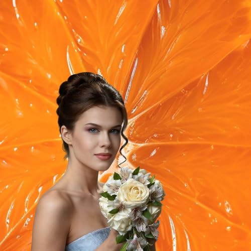 Orange Slice Backdrop Background for Photography 5x7ft Photobooth Professional Photo Backdrop Curtains Video Photography Studio Photo Backgrounds Banner Booth Background Screen Parties - color: Orange Slice